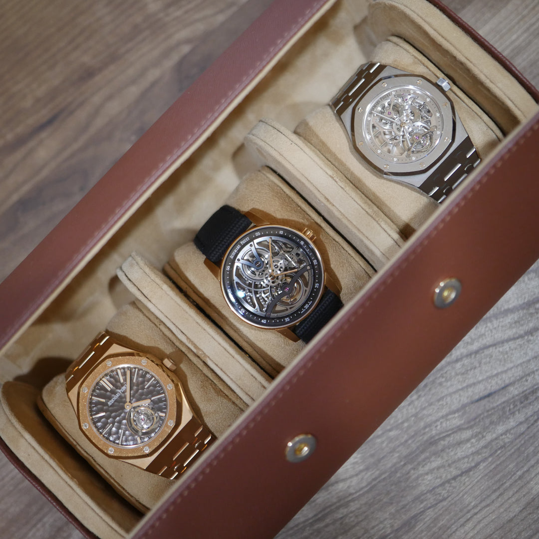 Watch Roll - Cappuccino - 3 Watches
