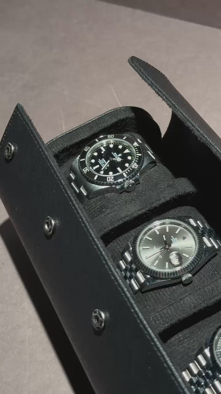 Watch Roll - Nero - 3 Watches
