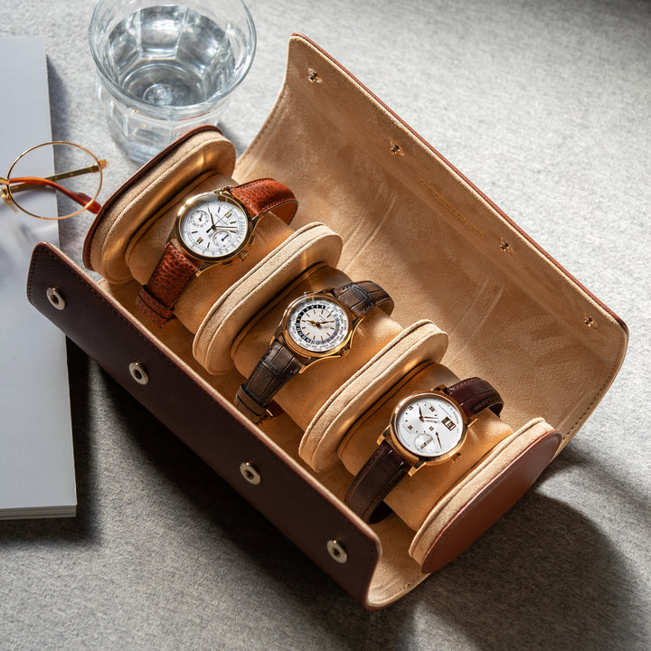 Watch Roll - Cappuccino - 3 Watches