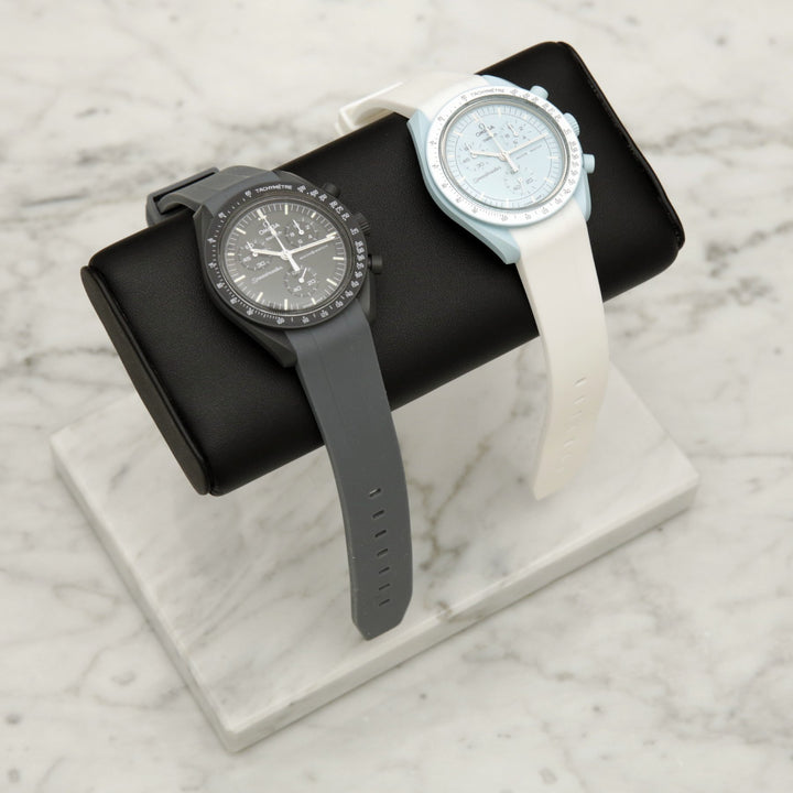 The Watch Stand - Double - White & Silver